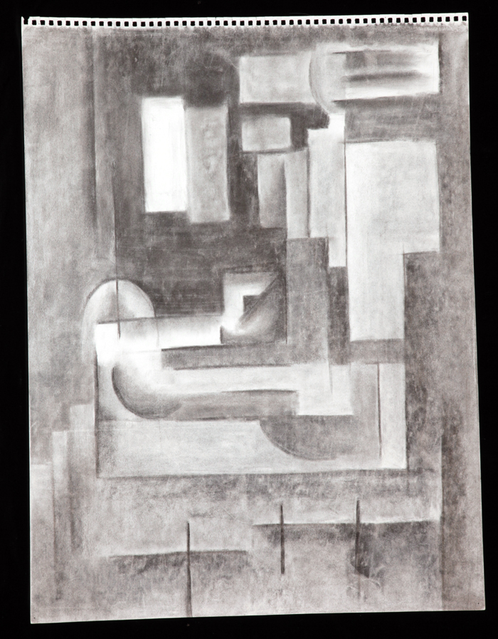 A cubist representation of a seated nude