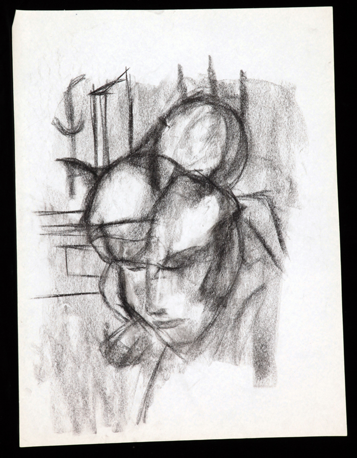 a master study of a woman in vine charcoal