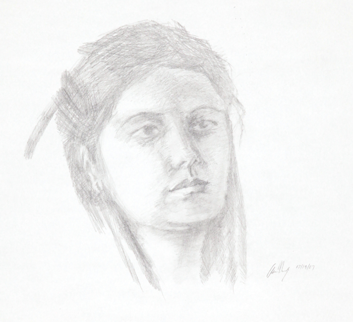 a 3/4 portrait of a girl