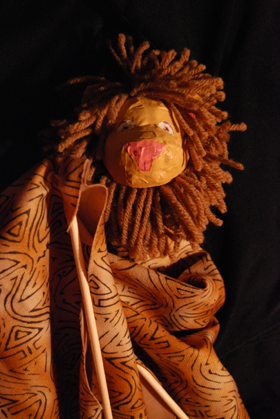 a lion rod puppet